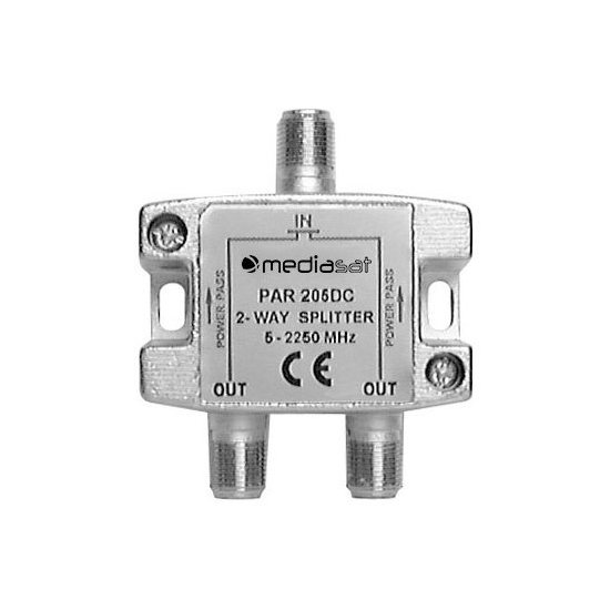 Splitter antenna Mediasat PAR 205 DC Partitore Passivo con 2 Uscite Si