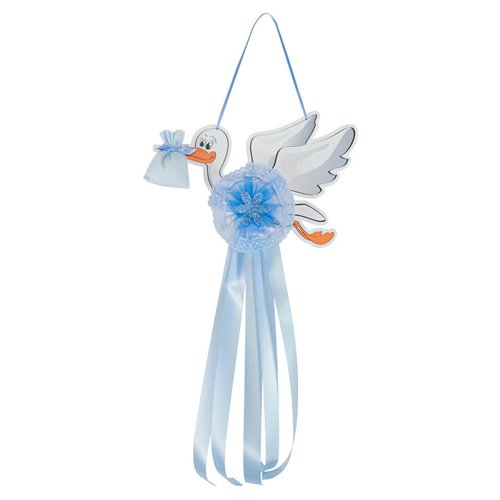 Fiocco nascita Baby Idea FC CI M Cicogna media Azzurro