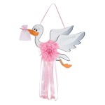 Fiocco nascita Baby Idea FC CI G Cicogna grande Rosa