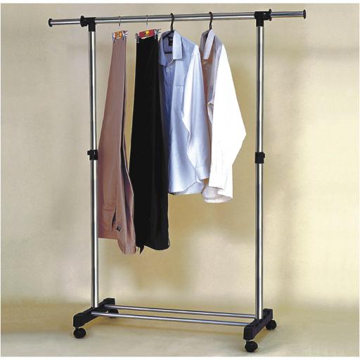 Stand appendiabiti Amicasa GH 03 Estensibile con Ruote Cromo lucido