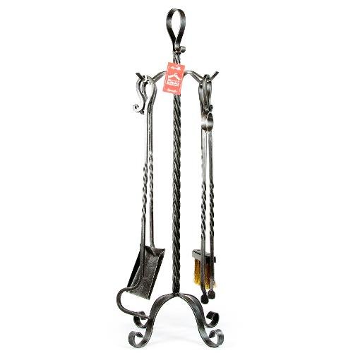 Set 5 Attrezzi Per Caminetto Home Discount - Palo, Pala, Pinze, Nero, 62cm Altezza - Foto 10