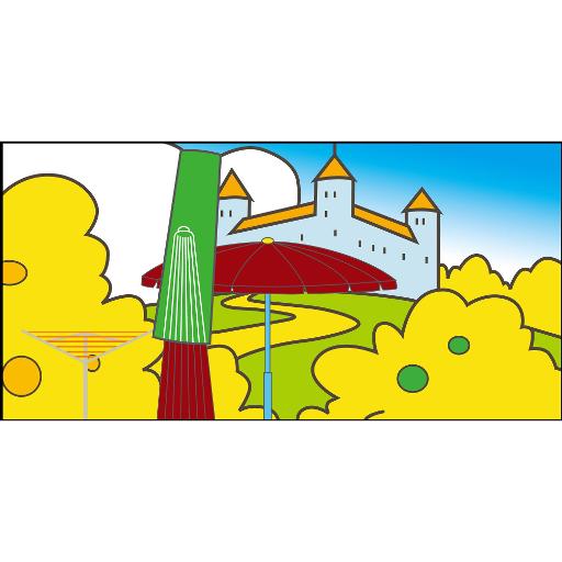 Custodia ombrellone Amicasa con supporto decentrato 3 x 2 m e D. 3 m