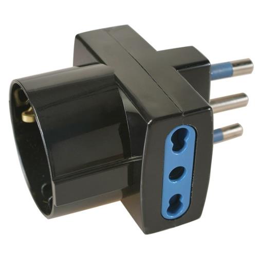 Adattatore Poly Pool PP0468 1 con spina italiana 16A Nero