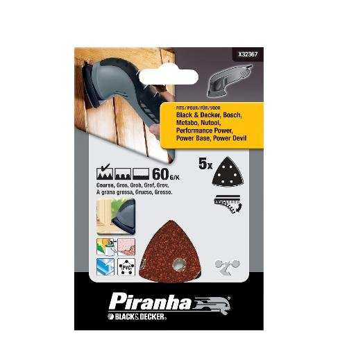 Black&Decker X32367 5 Fogli carta abrasiva per levigatrici a delta