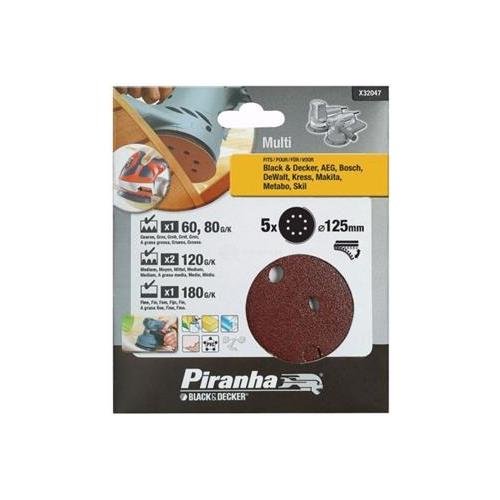 Black&Decker X32047 Set 5 dischi carta abrasiva per rotoorbitale