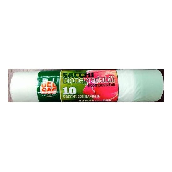 Set sacchi spazzatura Gel Sac CO830206 BIO con maniglia Bianco natural