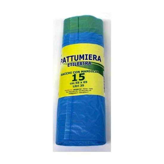 Set sacchi spazzatura Gel Sac CO955138 con maniglie Azzurro