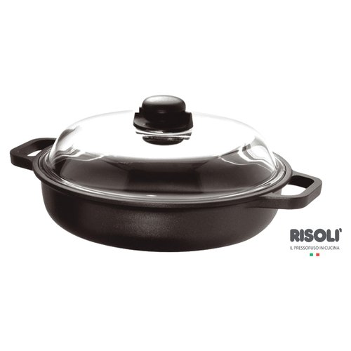 Tegame Risoli 099IN 28TP INDUCTION con coperchio Nero