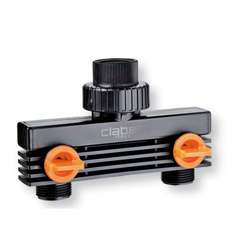 Presa rubinetto irrigazione Claber 91589 RAINJET 2 vie regolabili file