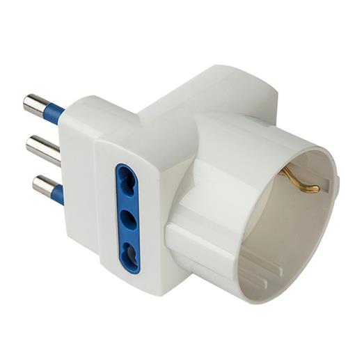 Adattatore Poly Pool PP2368 SALVASPAZIO con spina italiana 16A Bianco