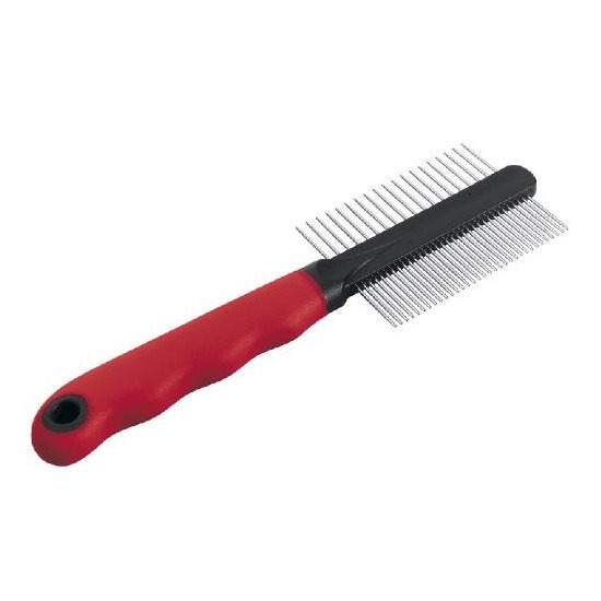 Pettine denti doppi per cani e gatti Ferplast 85864899 Nero e Rosso