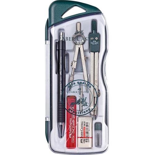 Faber-Castell 174620 Set compasso + accessori  in astuccio richiudibile