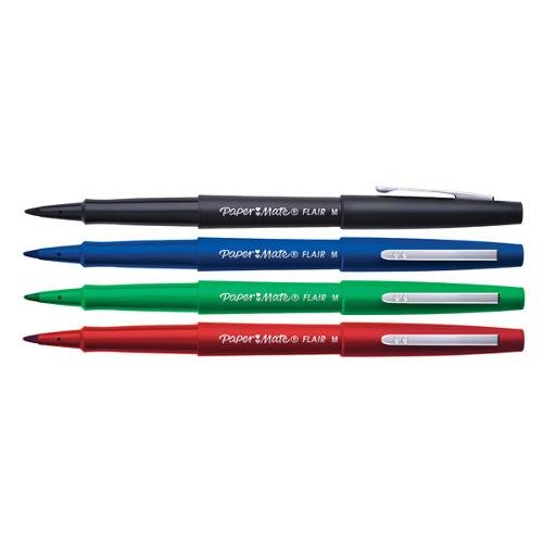 Papermate S0765631 Conf. 4 pennarelli punta sintetica Flair in 4 colori assortiti