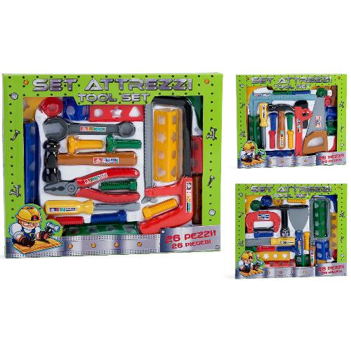 Set attrezzi lavoro giocattolo Globo 36036 Wtoy 26 pezzi