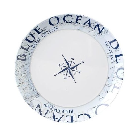 Piatto Brunner 0830027N C8C GLAMOUR da dessert Bianco e Blu
