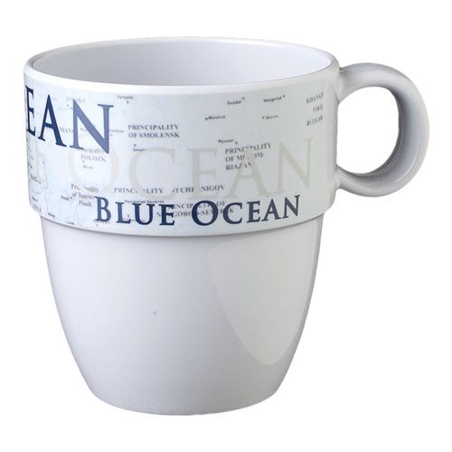 Tazza campeggio Brunner 0830024N C8C impilabile Bianco e Blu
