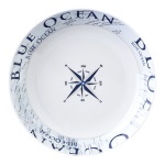 Brunner - Piatto Brunner 0830026N C8C GLAMOUR Fondo Bianco e Blu con decoro