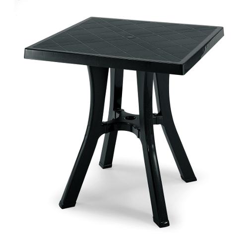 Scab 962 Tavolo Daddy antracite cm 70x70 - 100% Resina di prima qualita' - Riciclabile 100% - dotato di 4 piedini regolatori - Smontabile - Dimensione: cm 70x70 x h. 73