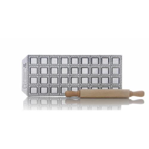 Stampo ravioli Risoli 20074 08B RAVIOLCASA 36 fori con rullo legno Sil