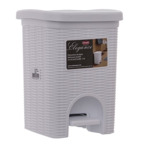Pattumiera cucina Stefanplast 30100 ELEGANCE coperchio a pedale Bianco