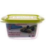Mongardi - Contenitore ermetico quadro Lt 0,5 verde. Adatto al frigo e al microonde