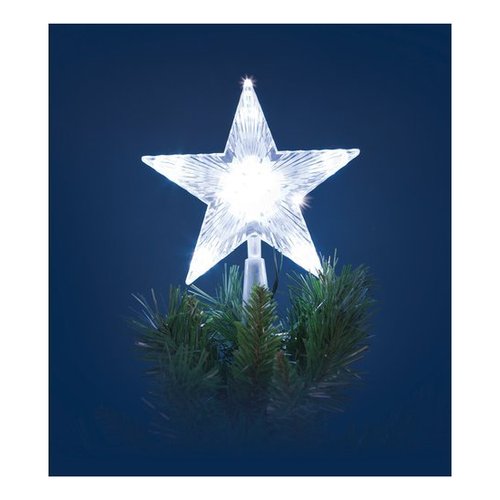 Puntale albero Natale Lotti 30664 Stella con luce LED Bianco (Batteria