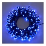 Lotti Importex - Catena lineare TL24V 320 LED BLU Ø5mm Reflex, Memory Controller 8 giochi di luce selezionabili, Trasformatore 24V, uso Esterno, Cavo Verde, Dimensioni 4+19,5m