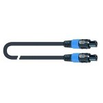 Quiklok - Cavo di connessione per casse amplificate, realizzato con cavo CA/822 2x2 mm (colore nero) e connettori Speaker SK391