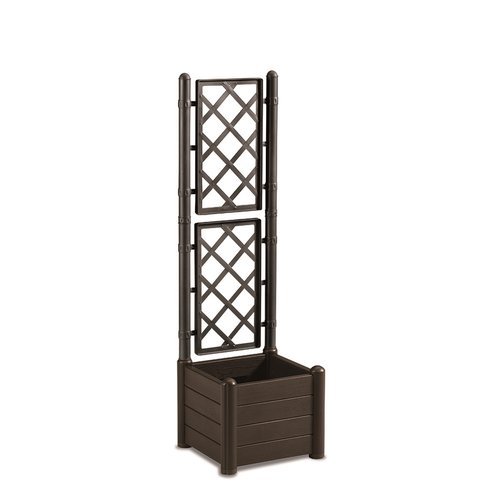 Fioriera con grigliato Stefanplast 80037 ITALIA Marrone moka