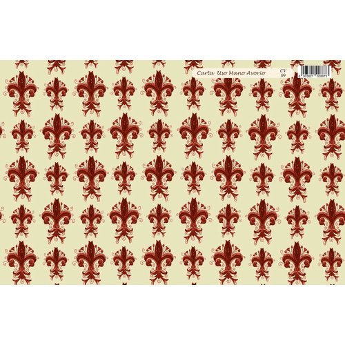Marpimar CV09 Giglio fiorentino Foglio carta regalo uso mano avorio 