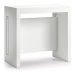 Terraneo - Tavolo allungabile dalla collezione “Extend” dal design minimalista e dalle linee semplici.
Risponde alla mancanza di spazio e alle esigenze con eleganza. Nella versione chiusa incorpora le allunghe che permettono una trasformazione del tavolo.
Struttura realizzata completamente in fibre di legno MDF.
E' dotato di 3 allunghe, quella centrale di 49 cm mentre le due laterali di 46 cm.