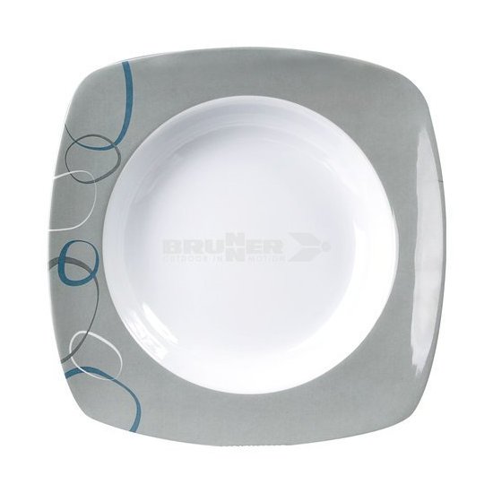 Piatto Brunner 0830026N C4S CASCADE Fondo Bianco e Grigio