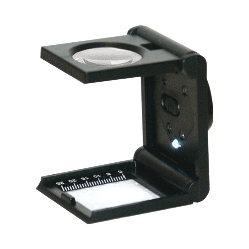 Lente D'ingrandimento LED Fold Stand Tessuto Quadrato Magnifing 10X Lente Orologio Gioielleria Office School Tool - Foto 4