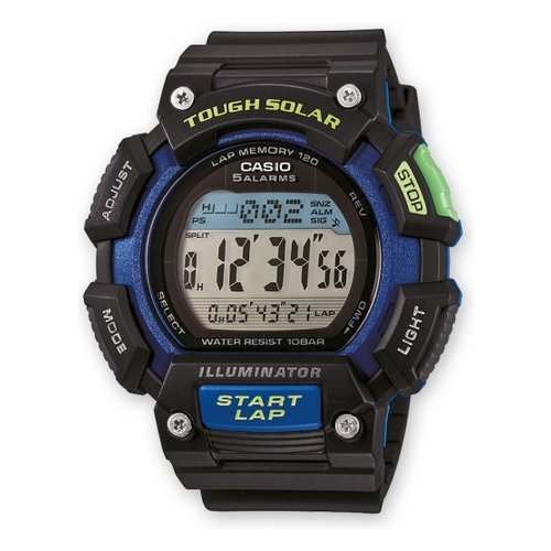 CASIO STL-S110H-1BEF. Questo orologio Sports salta alla vista grazie alla combinazione dei colori nero e blu notte con accenti di verde