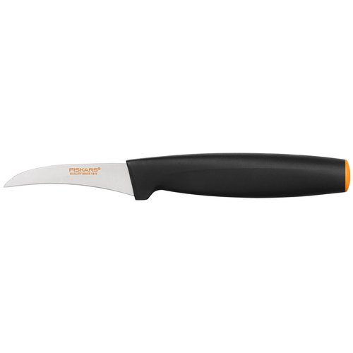 Fiskars F150102625 Coltello Verdura Functional Form. La lama curva permette di pelare e tagliare con precisione piccoli ortaggi e frutta