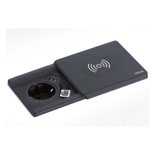 Multipresa mobile Evoline 159270000600 SQUARE 80 Nero