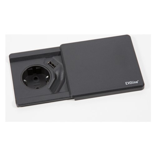 Multipresa mobile Evoline 159270000300 SQUARE 80 Nero