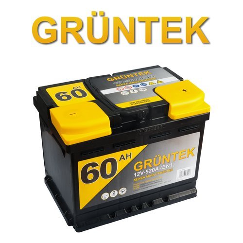 Gruntek 8500 Batteria per auto senza manutenzione 12V 60Ah 520 A polo positivo DX