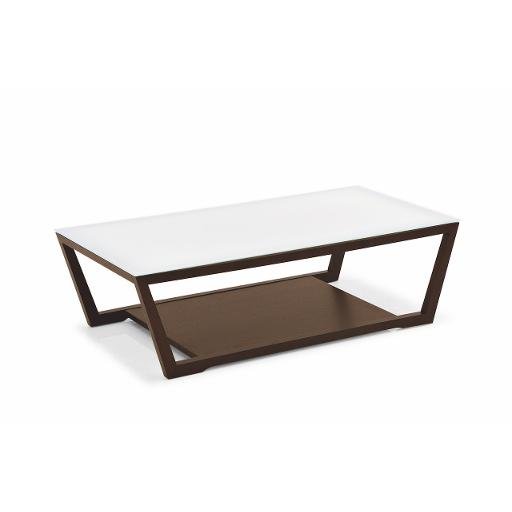 Connubia Calligaris CB/5043-R_P94_GXW Tavolino ELEMENT CB/5043-R Base P94 lac. BIANCO OTTICO OPACO Piano GXW vetro temp
