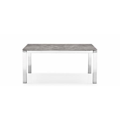 Connubia Calligaris <b> Tavolo Allungabile Baron Cb/4010-Ml 110 Piano P810 Lam. Cemento Struttura P74 Mt. Alluminio Lucido Gambe 8B-P77 Mt. Cromato </b>