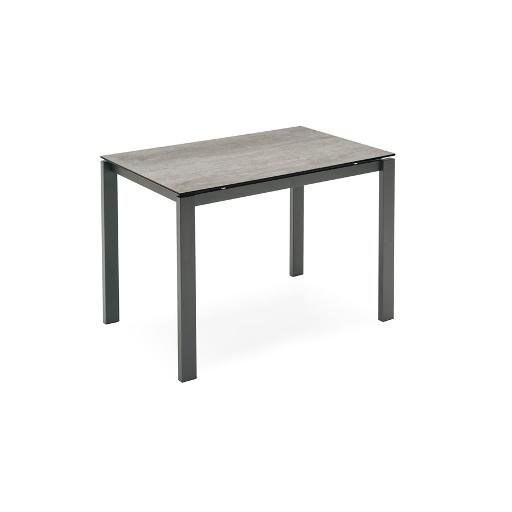 Connubia Calligaris CB/4010-CMV 130_P321_P95_8A-P95 <b> Tavolo Allungabile Baron Counter Cb/4010-Cmv 130 Piano P321 cer. (V) Piombo Struttura P95 Mt. Acciaio sat. Gambe 8A-P95 Mt. Acciaio sat. </b>