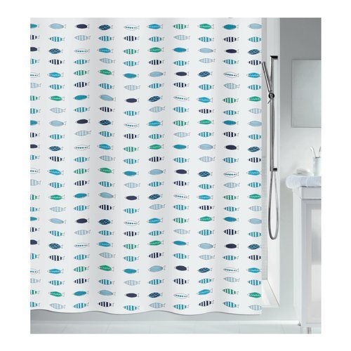 Spirella Tenda doccia tessuto Santorini 10.19260 Azzurro 180 cm