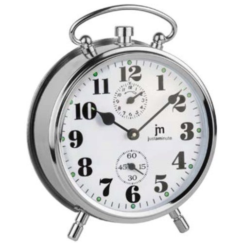 Sveglia Lowell JC8001S JUSTAMINUTE Meccanica a Chiave Silver
