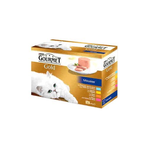 Purina 320332 Multipack alimento mousse per gatti Gourmet Gold 12x85 gr gusti assortiti
