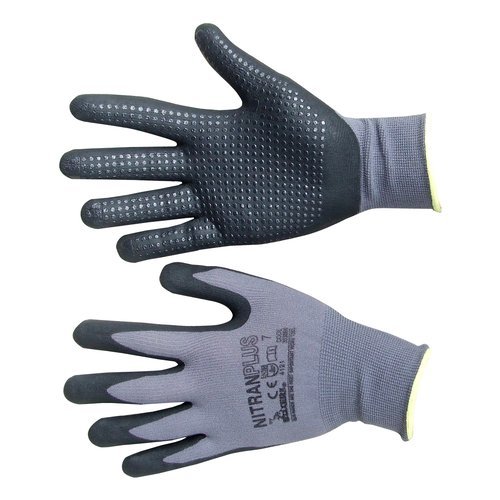 Guanti lavoro Neri 353098 9 NITRAN PLUS Grigio e Nero
