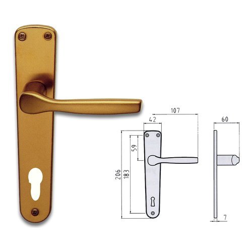Maniglie porta coppia su placca py85 Ghidini 7740008850453 GABRY Bronz
