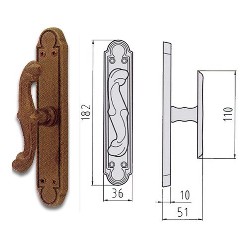 Maniglia finestra Ghidini 44290406000 BAROCCO Brunito