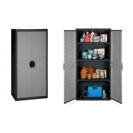 Armadio plastica Terry 1002206 JUMBO QBLACK 2900 Grigio e Nero