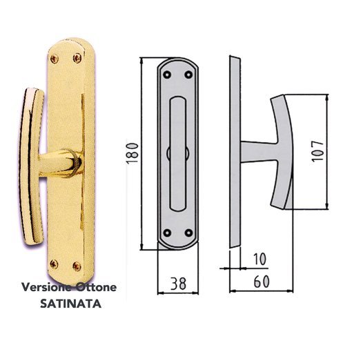 Maniglia finestra Ghidini 55744407008 MILENA Ottone satinato