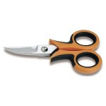 BETA - Forbici professionali per elettricista con lame curve cromate e impugnatura bimateriale